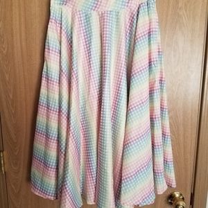 Voodoo Vixen Rainbow Checkered Skirt (Size M)